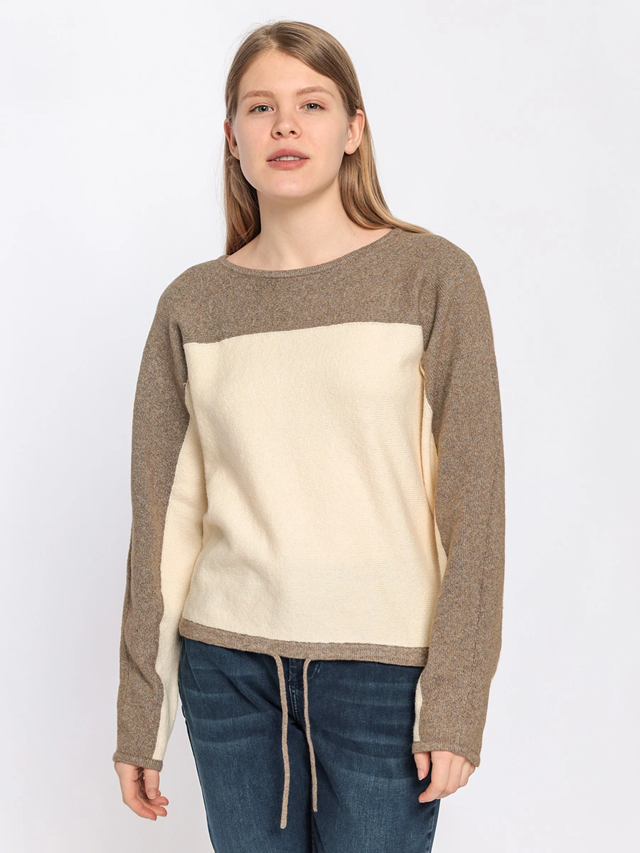 Джемпер колор-блок с завязками